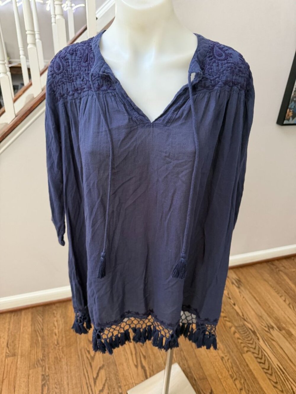 Roller Rabbit Serafina Tunic Mini Dress Navy Size Medium